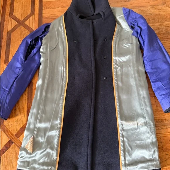 Vintage J. Crew Double-Breasted Wool Pea Coat in Dark Navy - Picture 5 of 13